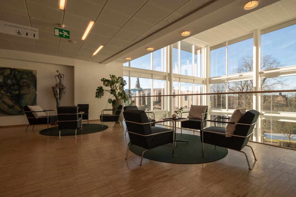 Sittyta för vila och umgänge på Carlstad conference center.